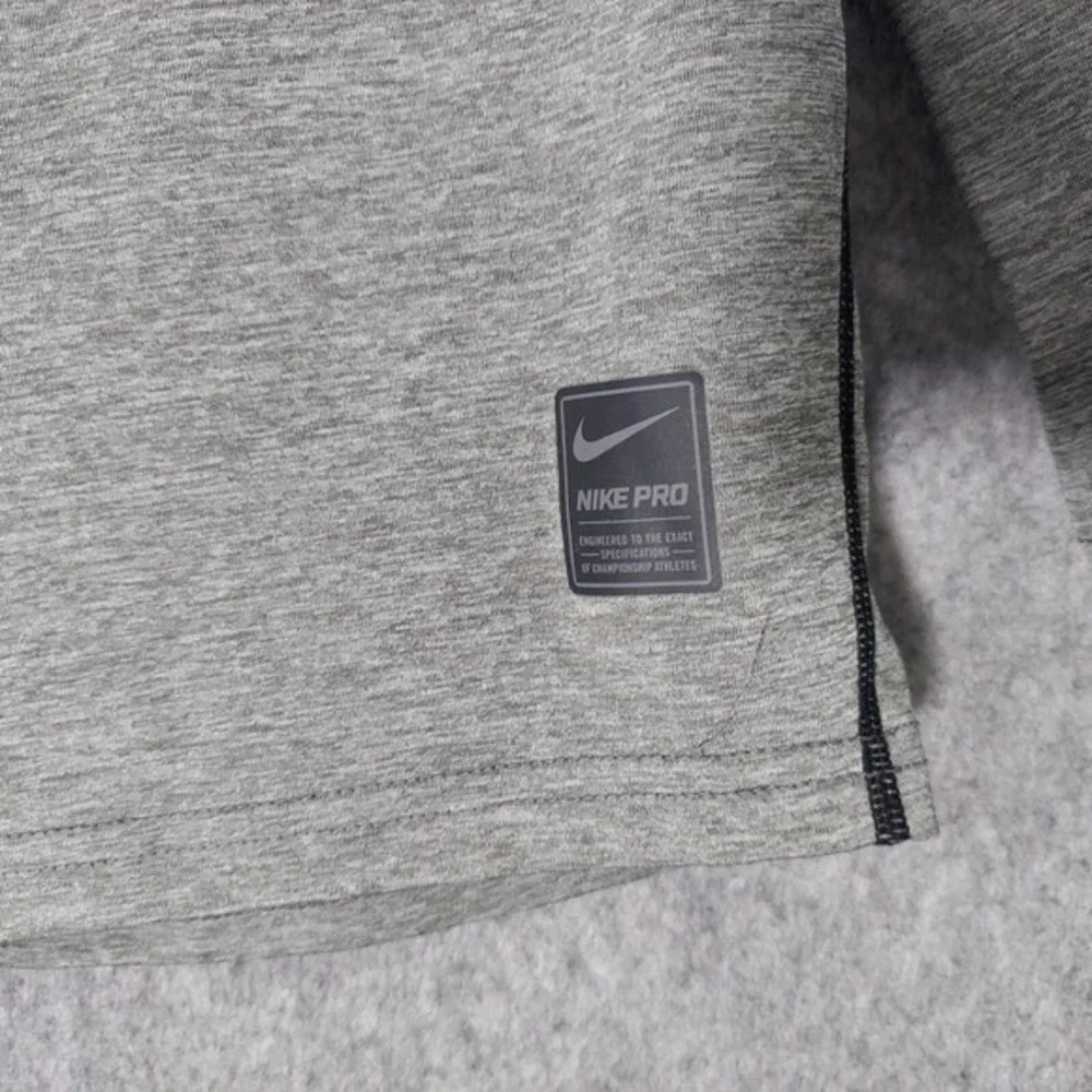 Nike Pro‎ Shirt Boys M Gray Dri Fit Compression Performance Training Athleisure